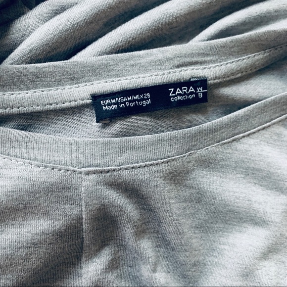 NWOT ZARA Front Knot High Low Gray TOP Blouse - Picture 5 of 8